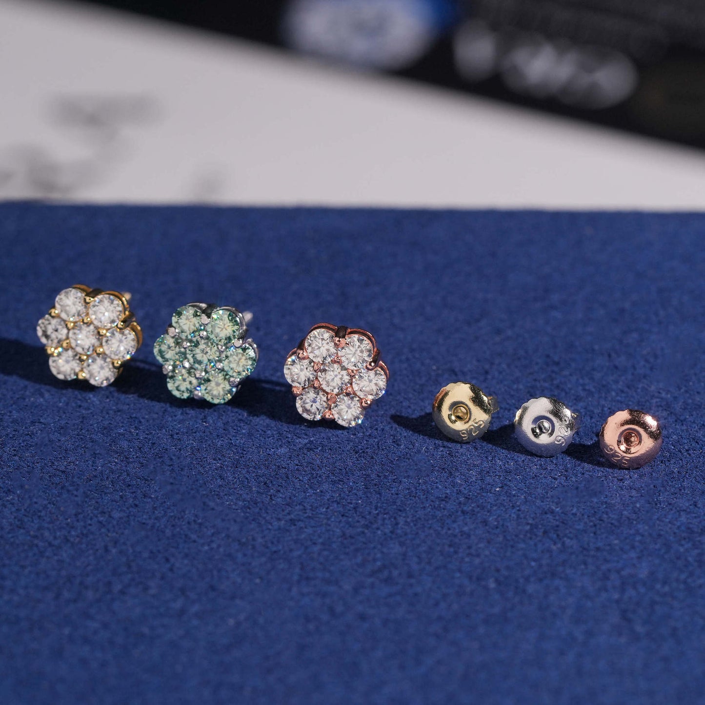9mm Luxury Flower Stud Earrings - S925 Silver Moissanite Unisex Hip Hop Style