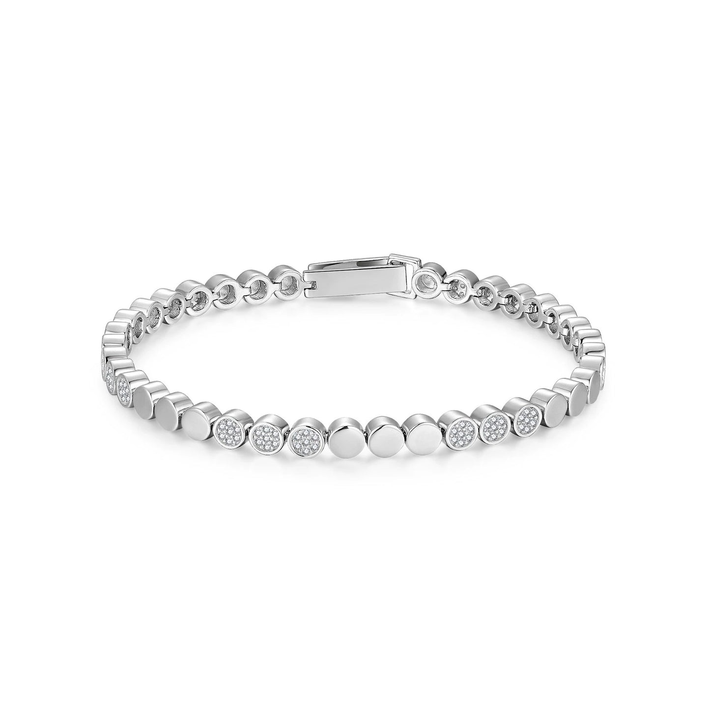 S925 Silver Gold-Plated Round 0.9mm Moissanite Bubble Bracelet - Minimalist & Elegant for Women