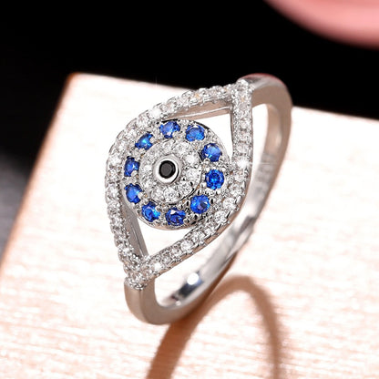 Ricady Jewel Evil Eye Ring - Unique Design Zircon Statement Band