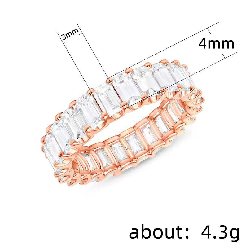Diamond-like Zircon Full Pavé Ring for Women - Engagement & Proposal
