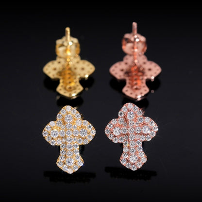 VVS Moissanite Cross Earrings in 925 Silver - Fashionable Unisex Accessory for All