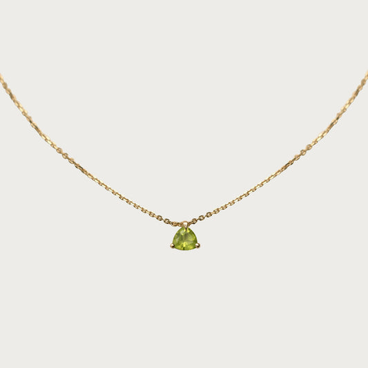 Olive Green S925 Sterling Silver Necklace for Women | Minimalist 18K Plated Collar Chain, Ins Style, Versatile & Elegant