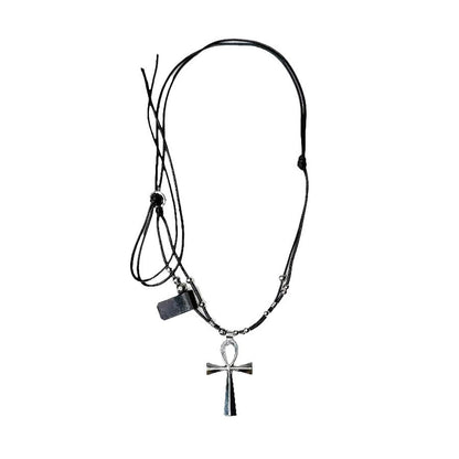 Punk Layered Cross Pendant Necklace - Dark Edgy Style