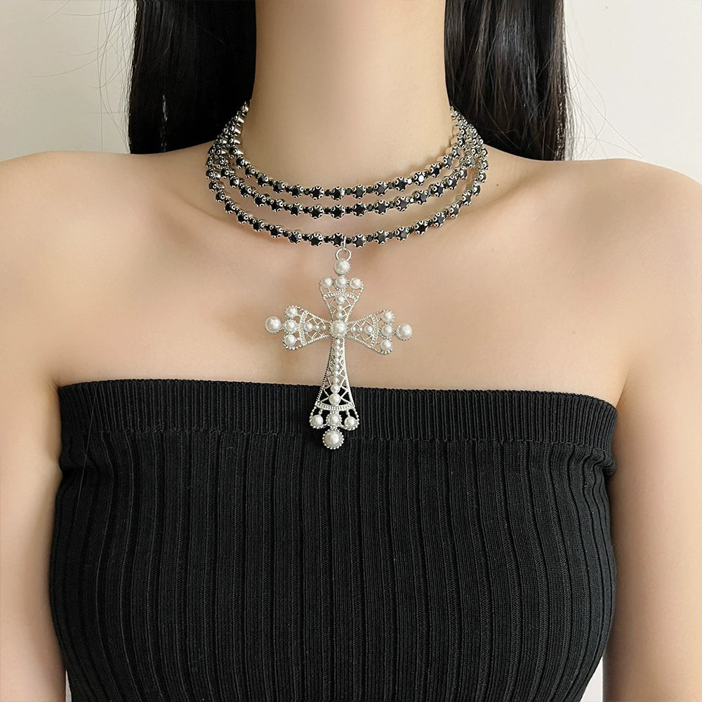 Star Rhinestone Choker Necklace - New Chinese Style
