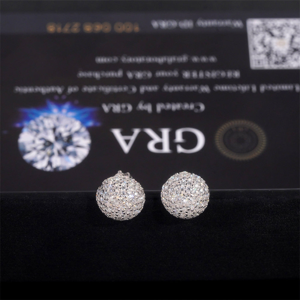 Ricady Jewel 10mm Mushroom-Shaped Earrings, 925 Silver VVS Moissanite Fashion Ornament