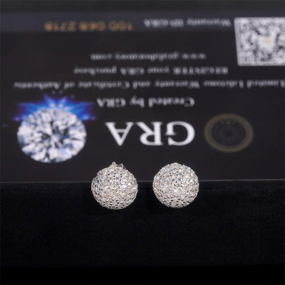 Ricady Jewel 10mm Mushroom-Shaped Earrings, 925 Silver VVS Moissanite Fashion Ornament