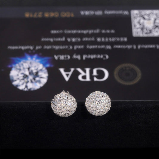 Ricady Jewel 10mm Mushroom-Shaped Earrings, 925 Silver VVS Moissanite Fashion Ornament