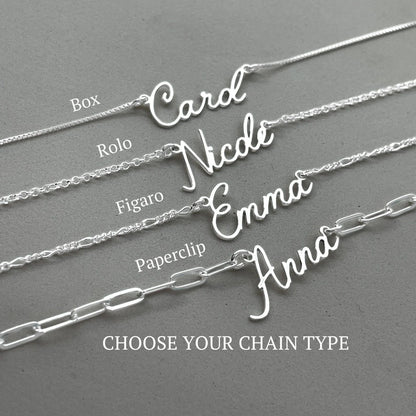 Layering Chain Necklace in 925 Sterling Silver - Customizable Name Letter Necklace