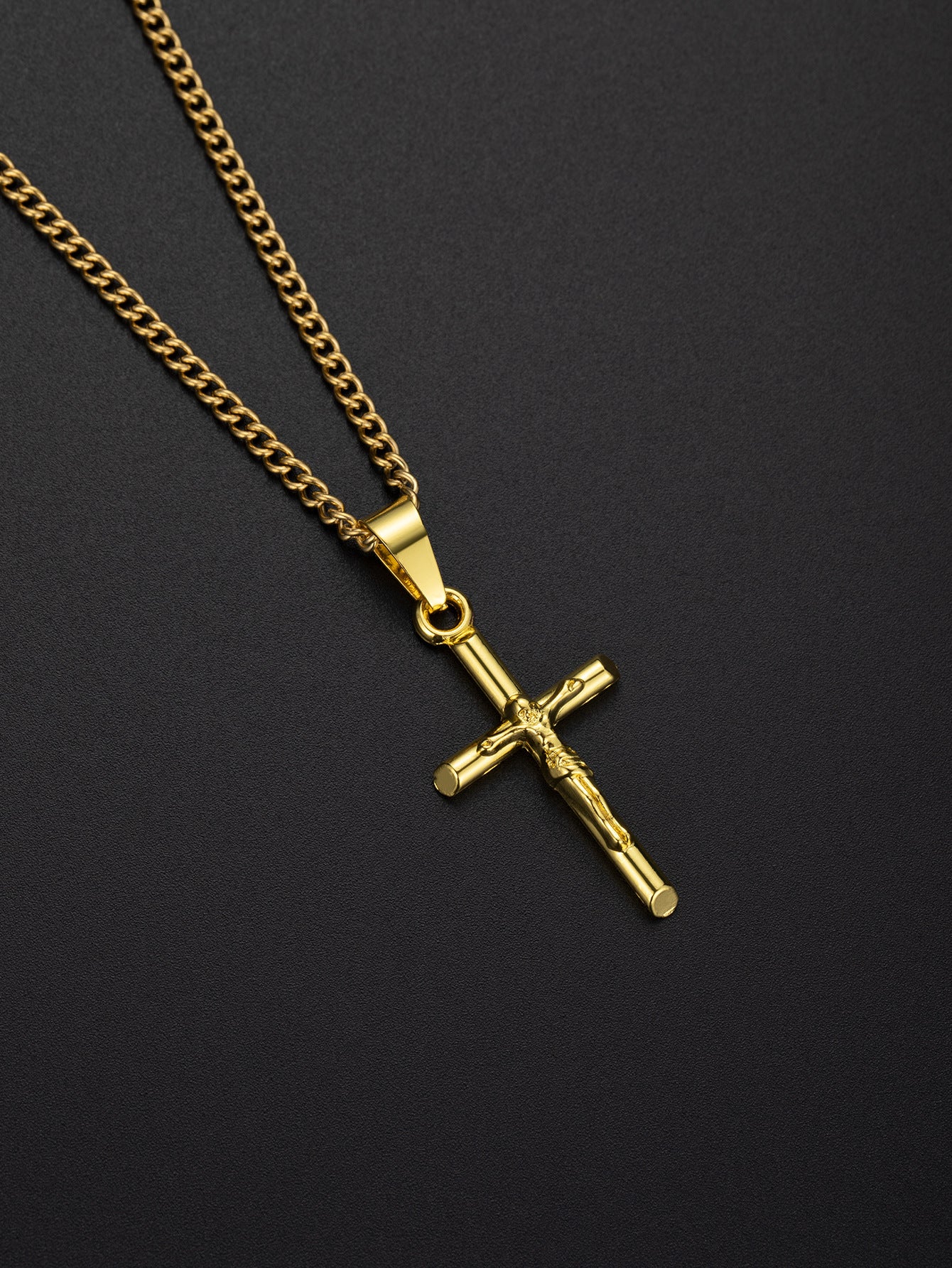 Artistic Cross Pendant Necklace in Titanium Steel - Vintage Style