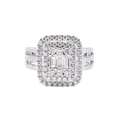 Ricady Jewel Ins Minimalist Ice Cube Ring - Dainty Cubic Zirconia