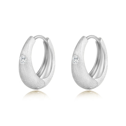 S925 Sterling Silver Moissanite Earrings - Minimalist拉丝Ear Cuffs for Women