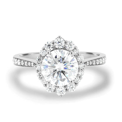 Teardrop Heart Engagement Ring, Luxury Micro-pavé Zircon Proposal Ring for Brides