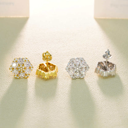 Personalized 925 Silver VVS Moissanite Stud Earrings - 4.0mm Large Stone Trendy Jewelry
