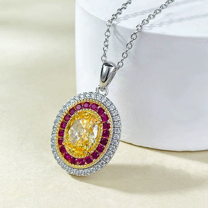 Sterling Silver 925 Dainty Yellow Zircon Collar Necklace for Women