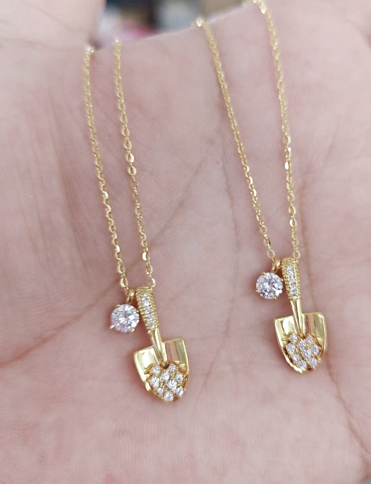 Women's 925 Sterling Silver Morganite Shovel Necklace | Dainty & Luxe Collar Chain
