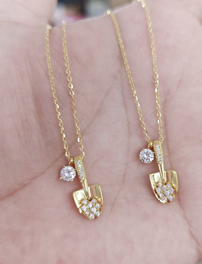 Women's 925 Sterling Silver Morganite Shovel Necklace | Dainty & Luxe Collar Chain