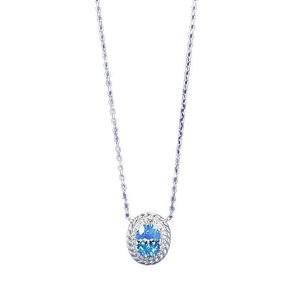 Ricady Jewel S925 Silver Necklace - 1.5ct Sky Blue Pendant, Adjustable Chain