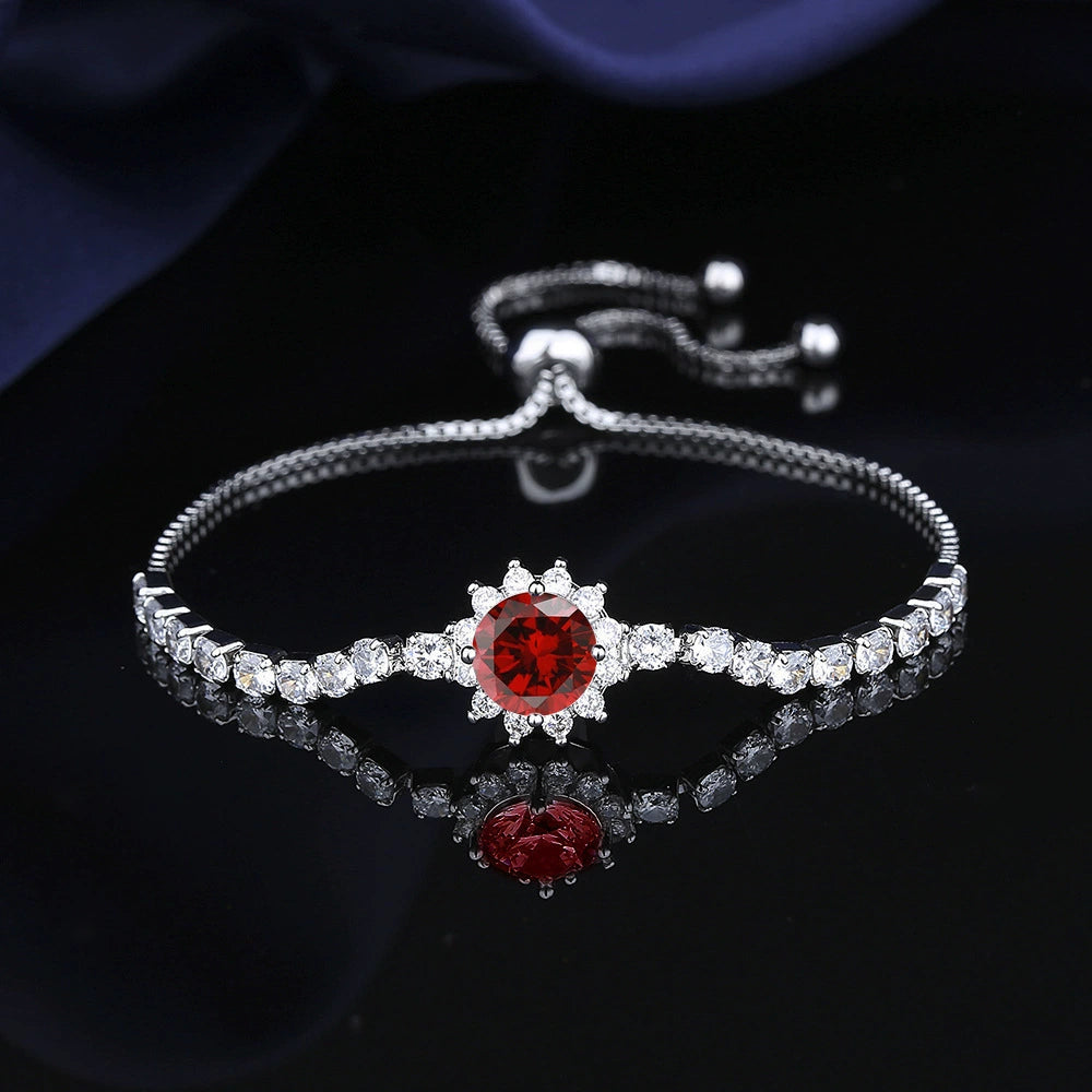 Moissanite Sunflower Bracelet - 2 Carat Sparkling Jewelry