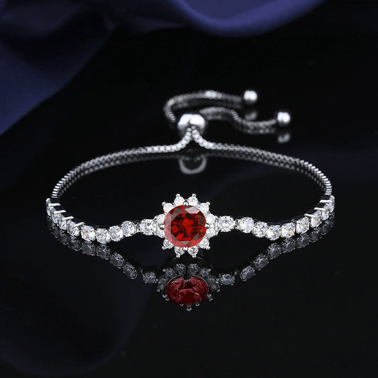 Moissanite Sunflower Bracelet - 2 Carat Sparkling Jewelry