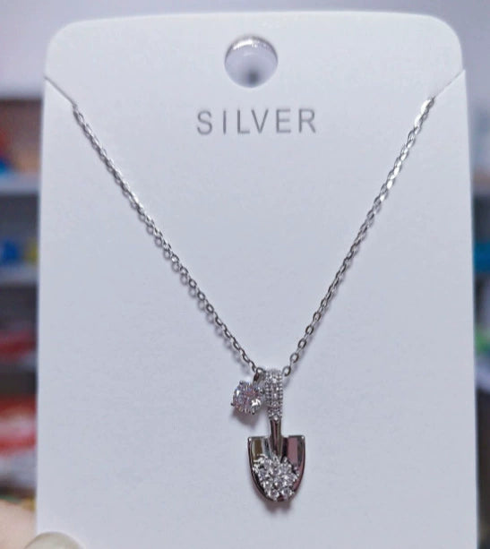 Women's 925 Sterling Silver Morganite Shovel Necklace | Dainty & Luxe Collar Chain