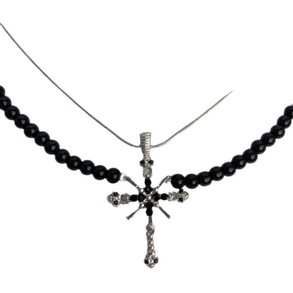 Edgy Cross Pendant Necklace - Sweet & Cool Unisex Design