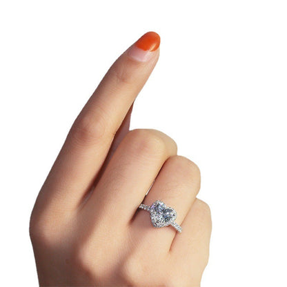 Ricady Jewel Couple Heart Zircon Ring, Stylish Creative Valentine's Day Gift Jewelry