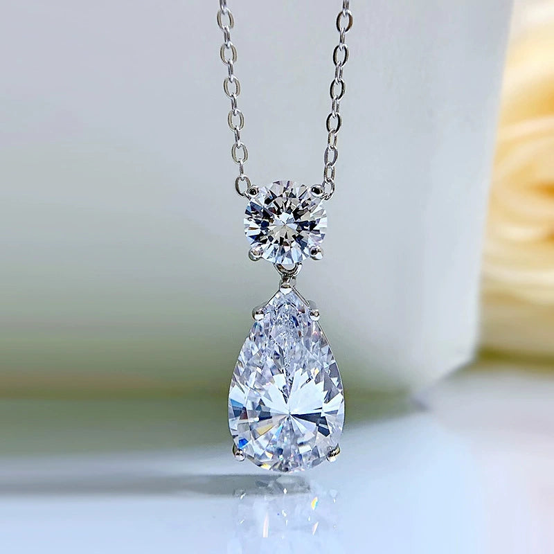 925 Sterling Silver Teardrop Pendant Necklace - Minimalist Luxury INS Style