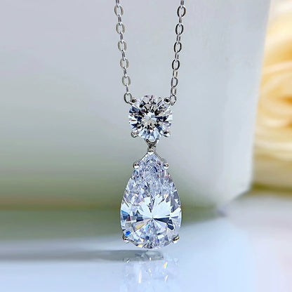 925 Sterling Silver Teardrop Pendant Necklace - Minimalist Luxury INS Style
