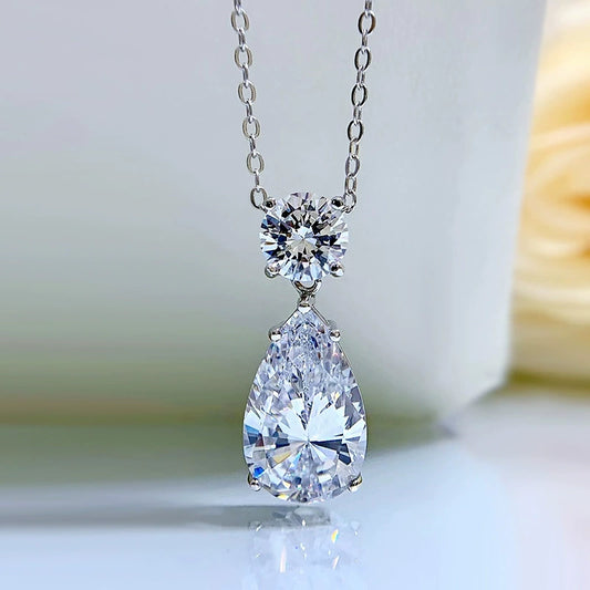 925 Sterling Silver Teardrop Pendant Necklace - Minimalist Luxury INS Style
