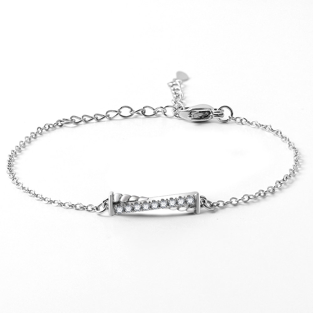 Crown Bar Chain Bracelet in Sterling Silver for Women — Everyday Royalty