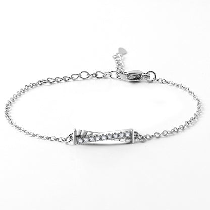 Crown Bar Chain Bracelet in Sterling Silver for Women — Everyday Royalty