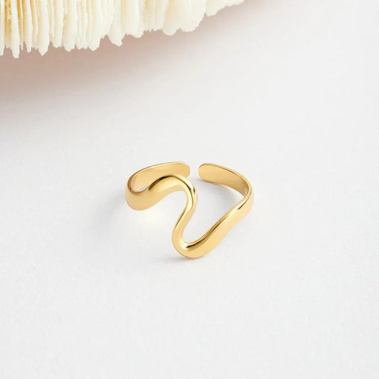 Ricady Jewel – Women's Snake Design Geometric Cuff Ring, Adjustable Open Bangle with Modern Twist