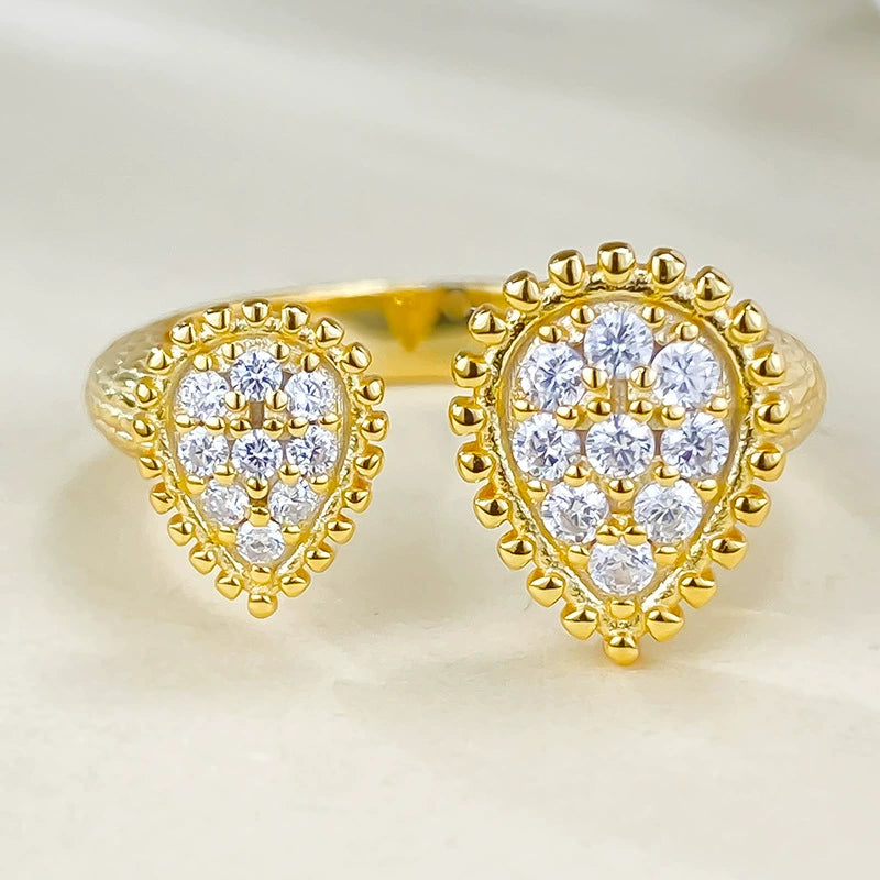 Bohemian Style Simulated Diamond Teardrop Ring - Wedding/Ins Fashion for Women