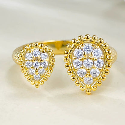 Bohemian Style Simulated Diamond Teardrop Ring - Wedding/Ins Fashion for Women