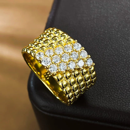 S925 Silver Gold-Plated Beaded Ring for Women - Minimalist & Elegant
