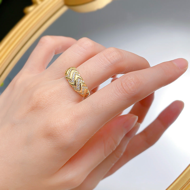 Shimmery Eternity Ring | S925 Silver Gold-Plated Ins Style Romantic Chic Jewelry