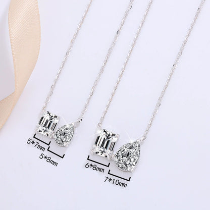 S925 Silver Pendant Necklace: Emerald & Moissanite Halo Design Fashion