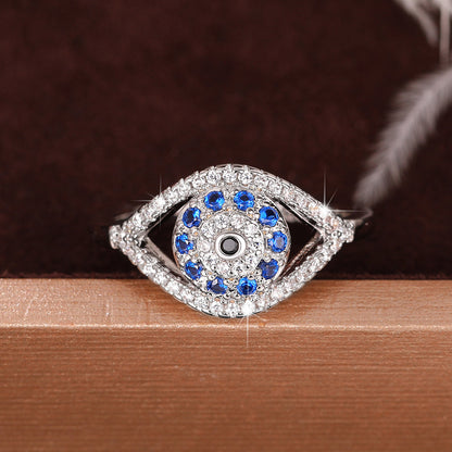 Ricady Jewel Evil Eye Ring - Unique Design Zircon Statement Band