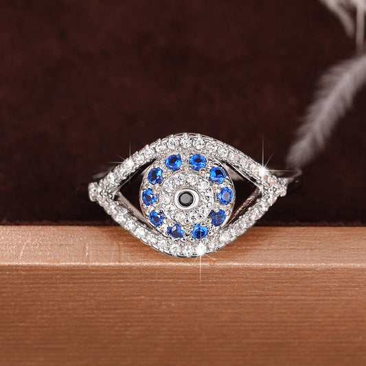 Ricady Jewel Evil Eye Ring - Unique Design Zircon Statement Band