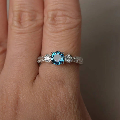 Sapphire Blue Minimalist Ring - Engagement & Wedding Jewelry