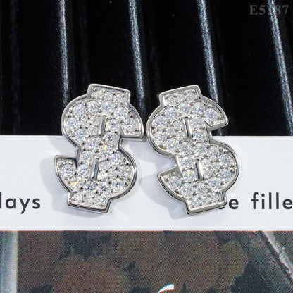 S925 Silver Earrings with VVS Moissanite - Unisex Statement Jewelry