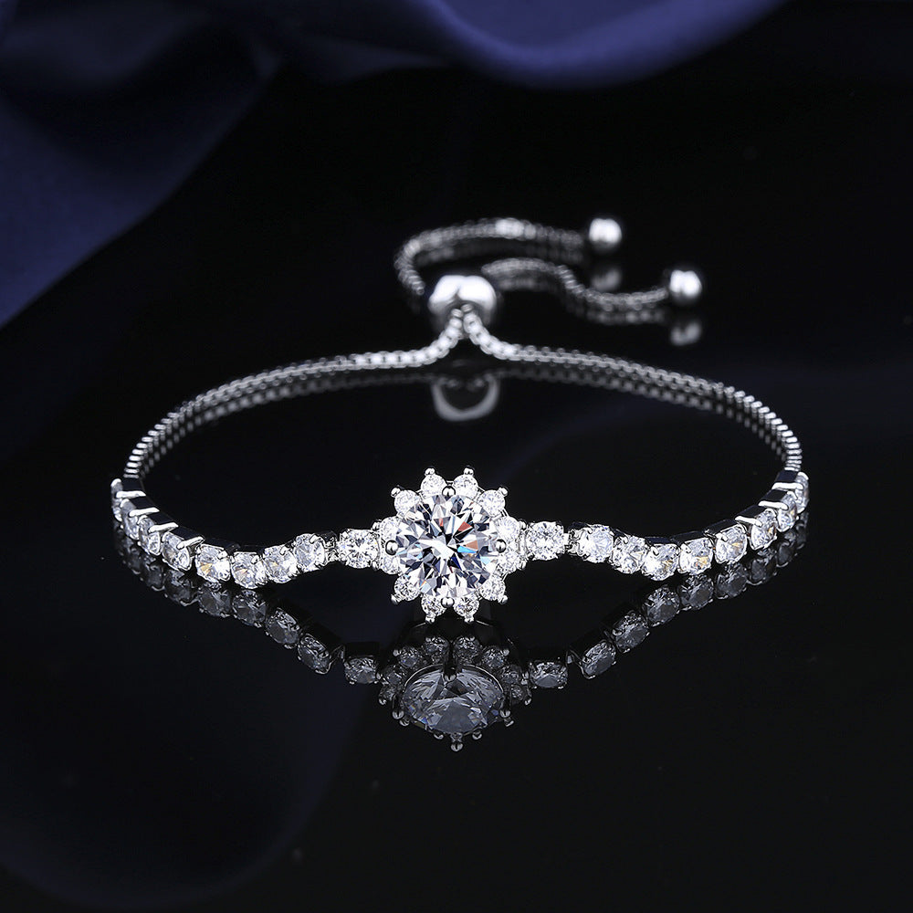 Moissanite Sunflower Bracelet - 2 Carat Sparkling Jewelry