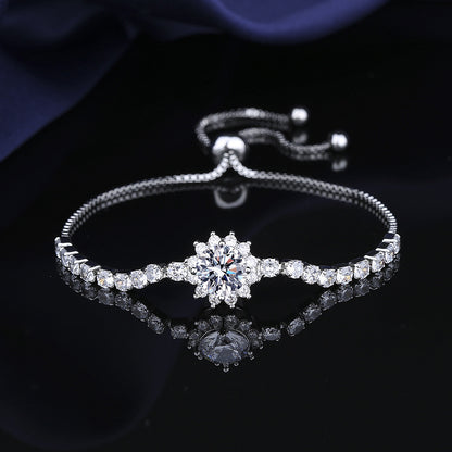 Moissanite Sunflower Bracelet - 2 Carat Sparkling Jewelry