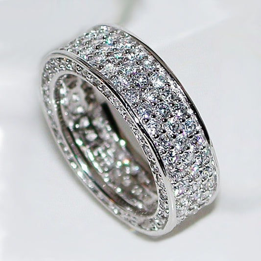 Ricady Jewel Starry Sky Style Multi-row Full Pavé Zircon Ring