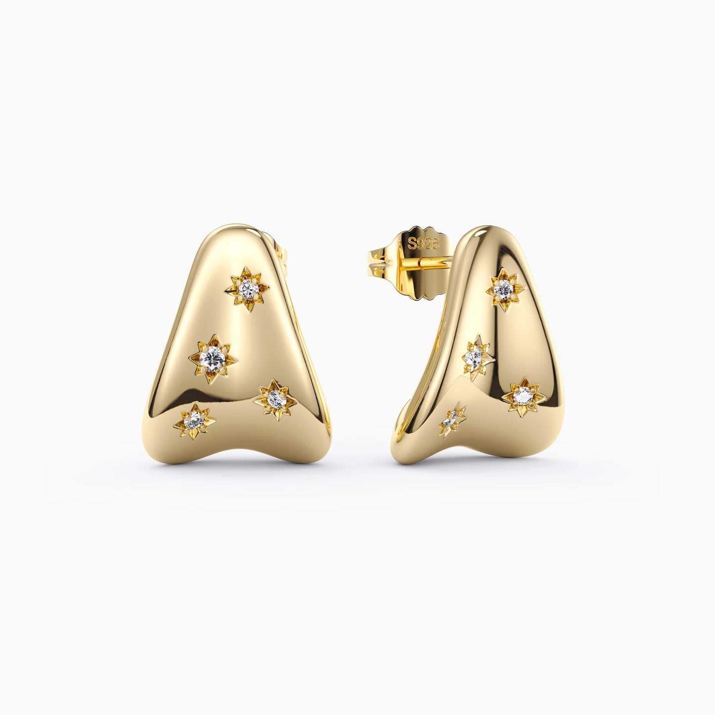 Minimalist Geometric Triangle Stud Earrings for Women, Everyday Modern Elegance