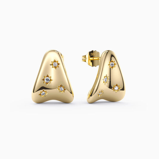 Minimalist Geometric Triangle Stud Earrings for Women, Everyday Modern Elegance