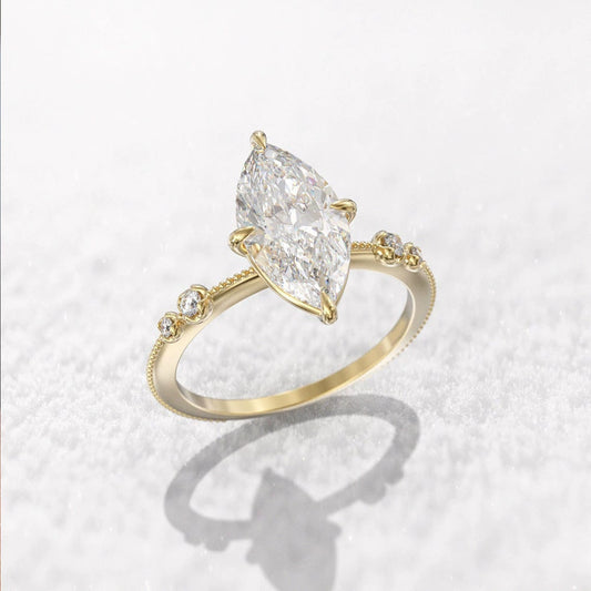 Ricady Jewel Marquise Zircon 4-Prong Ring - Valentine’s Day Gift for Her