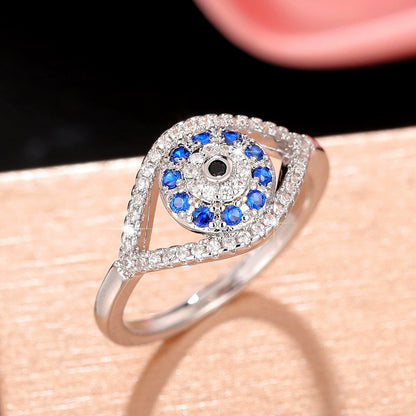 Ricady Jewel Evil Eye Ring - Unique Design Zircon Statement Band