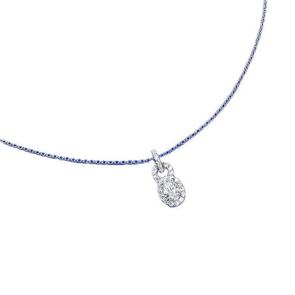 S925 Silver Oval White Diamond Lock Necklace, 1CT Classic Versatile
