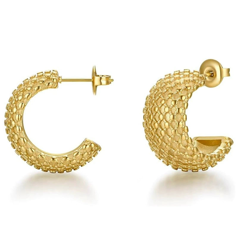 Ricady Jewel Geometric U-Shaped Earrings for Women, Trendy Everyday Style